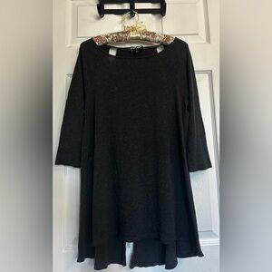Lord & Taylor Charcoal Tunic Top